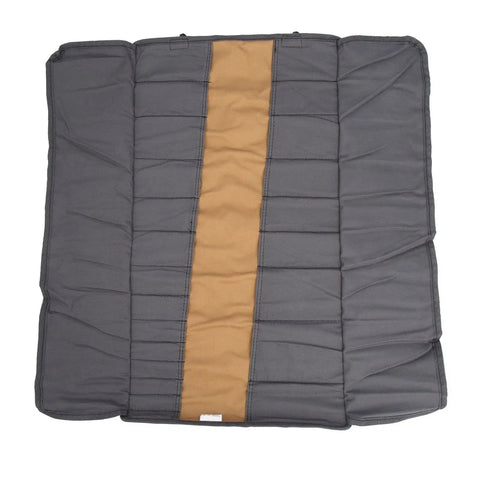 Unfolded Beefy Wrench and Screwdriver Organizer Roll For Mechanics, 23 Tool Pockets, durable canvas, grey tan, 26x14.25 inches