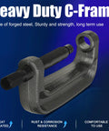 Heavy Duty Ball Joint Press Kit With Large 9 Inch C Frame For Ball Joints U Joints And Wheel Studs Removal Brake Pin Press close-up forged steel