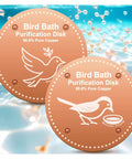Pure Copper Bird Bath Purification Disc Solar Powered Heater Deicer For Outdoor Bird Baths And Fountains, Rust Resistant Bird Safe Water Cleaner For Deck Garden Railing And Stands