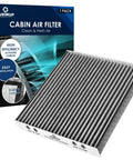 Cabin Air Filter Replacement for CP285 CF10285 with Activated Carbon for Toyota Lexus Scion Camry Corolla Tundra Highlander Prius Premium Three Layer Filtration Removes Dust Pollen Odors 99 Percent Clean Air 1 Pack shown with packaging