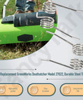 Durable Steel Dethatcher Tines For Lawn Dethatchers 27022, 14-inch replacement parts shown with lawn tool in background.