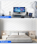 Kickass 12 Pack Hexagon Acoustic Panels For Walls in game room and bedroom settings, demonstrating soundproofing and decor.