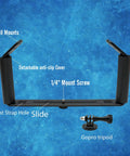 Underwater Camera Rig With Dual Handheld Stabilizer And Video Light For GoPro Hero 11 10 9 8 7 6 on blue background