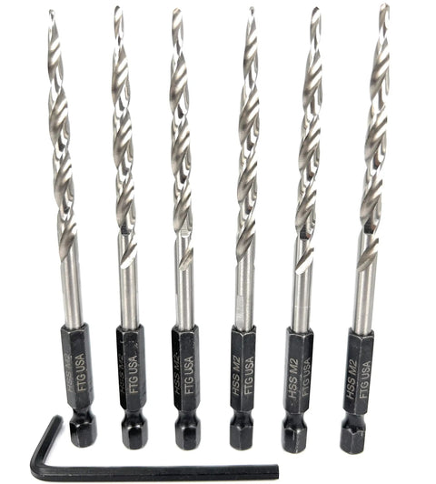 Replacement Tapered Countersink Drill Bit Set Six Piece Number Ten Three Sixteenth Inch Pins Included For Home Improvement Projects
