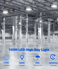 Bang For Your Buck 150W UFO LED High Bay Light with US Plug 22500LM IP65 waterproof bay lighting for workshop gyms