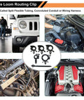 60 Pcs Automotive Wire Loom Routing Clip Kit With Six Sizes From Quarter To Three Quarter Inch Loom shown in use