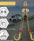 Heavy Duty Grade 80 V Bridle Towing Chain 5/16 Inch, 3 Feet With 8 Inch Hooks, 5400 Lbs Working Load Limit, towing car up a slope