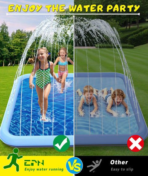 Extra Large 90.5 Inch Splash Pad For Kids And Dogs Oversized Backyard Water Play Mat Non Slip Safe Wading Pool Toy For Summer Outdoor Fun Perfect For Ages 3 And Up Pets And Family