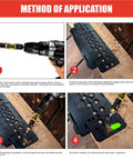 One Quarter Inch Shelf Pin Jig For Cabinets And Shelves Adjustable 5mm 0.2 Inch Hole Drill Guide With Standard 32mm Spacing shown in use