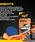 Quik Eraser Kit Car Scratch Remover For Repairing Surface Blemishes Safe On Clear Coats with pad, ScratchX, microfiber towel