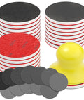 32-Piece 3-Inch Hook And Loop Sanding Sponge Discs Kit With 180 To 3000 Grit Wet Dry Pads And Hand Sanding Block for polishing