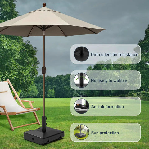 Beefy Outdoor Umbrella Base With Wheels And Handle For Easy To Move 120 Lb Capacity Rust Resistant And Windproof Stays Solid On Grass