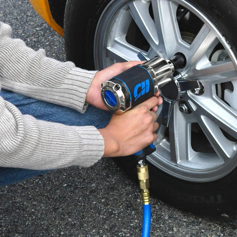 Half Inch Air Impact Wrench With Three Speed Regulator Delivers 550 Foot Pounds Torque For Busting Loose Stubborn Nuts And Bolts On Car Tires