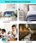 55 Pack Outlet Covers With Hidden Pull Handle Baby Proofing Plug Covers 3 Prong Child Safety Socket Covers Electrical Outlet Protectors Kid Proof Outlet Caps For Home And Nursery shown in living room, bedroom, kindergarten, restaurant settings