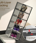 X Large Clear Stackable Shoe Storage Boxes 12 pack shown stacked with shoes inside, demonstrating multi-layer stacking for closets.