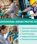 Workers wearing Disposable Nitrile Gloves Size Large For Chemical Splash Protection Ambidextrous Unlined Chlorinated Grippy Fingers
