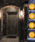 Modern Outdoor Wall Sconces 2 Pack With Dusk To Dawn Sensor Bubble Glass Waterproof Exterior Porch Lights, bright illumination at doorway.