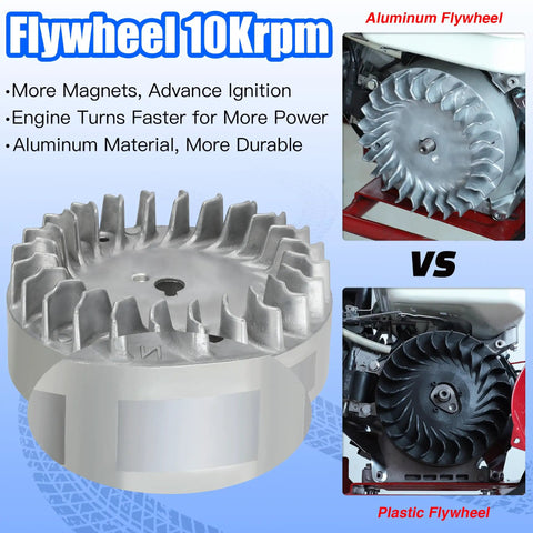 Beefed Up Aluminum Flywheel For Non Hemi Predator 212cc 224cc 196cc 200cc 208cc GX160 GX200 Clone Engines comparison aluminum vs plastic