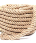 Heavy Duty Jute Rope 3/4 Inch By 50 Feet Natural Hemp Twisted Cord shown coiled for Crafts Gardening Bundling Hammocks