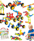 STEM Building Toys 125 Piece Building Blocks Set For Kids Ages 3 4 5 6 7 8, Educational Learning Blocks With Large Storage Box, 17 Model Ideas