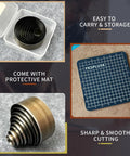 Leather Circle Cutter Set For DIY Leather Projects, 9 Piece Circle Punch Tool Kit with protective mat and cutting dies.