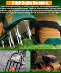 Heavy Duty Metal Lawn Aerator Shoes With Three Quarter Inch Spikes Tough As Nails Rugged Aluminum Plate Anti Slip Sole Durable Sandals For Yard Garden And Grass Easy To Use Soil Aeration Tool For Better Spring Lawn Health featuring aluminum spikes.