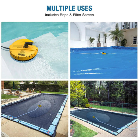 Automatic 115V Submersible Pool Cover Pump For Easy Water Removal From Pool Covers Hot Tubs Ponds Fish Tanks Multiple Uses