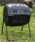 43 Gallon Dual Chamber Compost Tumbler With 360 Degree Tumbling For Fast Aeration And Nonstop Composting Dual Chamber Bin