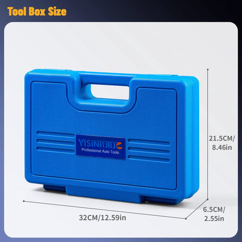 Blue case for 14 Piece Universal Motorcycle Fork Seal Driver Kit With 35mm To 50mm Adapters, Precision Seal Install Tool Set