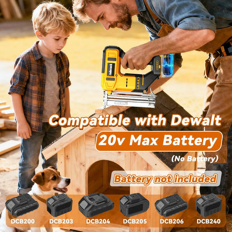 Brushless Cordless Brad Nailer Compatible With Dewalt 20V Max Battery 18 Gauge Power Tool For DIY And Fine Woodworking Smooth Operator With Zero Drama Setup