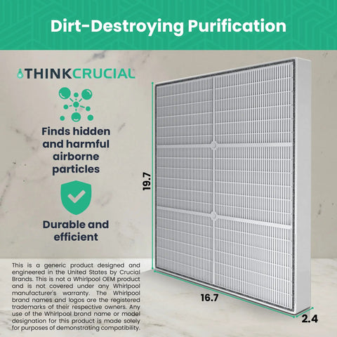 Replacement Air Purifier Filter Compatible With Whirlpool AP450 AP45030HO And AP510 Models for dirt removal