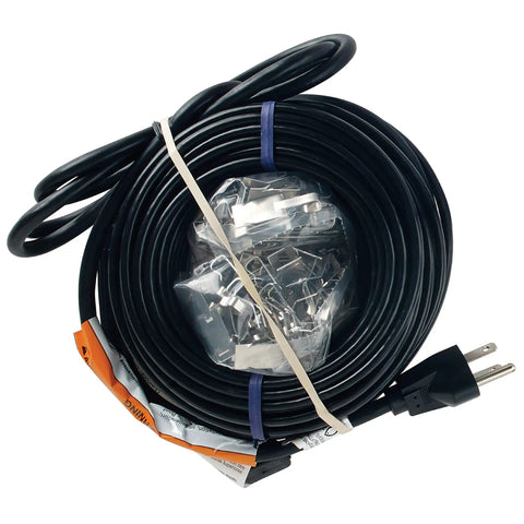 Electric Roof Heating Cable Kit RC120 120V 600W 120 Ft Black for gutter and roof protection, preassembled