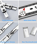 Soft Close Drawer Slides 22 Inch, 10 Pairs With Brackets, full extension, ball bearing rails, silver finish, kitchen, bedroom use.