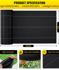 Heavy Duty Driveway And Landscape Fabric 6x300 Ft Weed Barrier For Erosion Control And French Drain Projects A Workhorse Three And A Half Ounce Geotextile Material shown, dimensions highlighted.