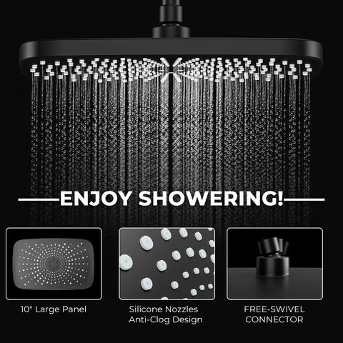 Top Shelf Matte Black Dual Shower Combo Featuring A Plush Ten Inch Rain Head And Quick Release Handheld Sprayer With Five Dynamic Mist Settings For Real Chill Bathroom Vibes