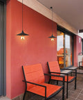 No Fuss Easy Plug In Cord Outdoor Hanging Lamp For Patio Waterproof Pendant Light over patio chairs