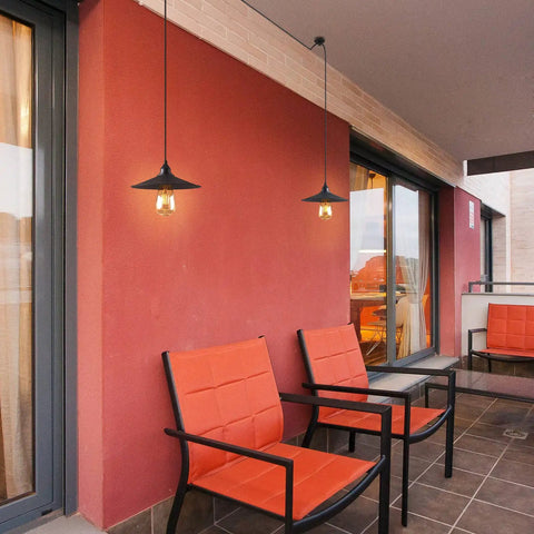 No Fuss Easy Plug In Cord Outdoor Hanging Lamp For Patio Waterproof Pendant Light over patio chairs