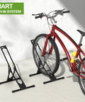 Adjustable Bike Storage Stand For Indoor And Outdoor Use Beefy Yet Lightweight Floor Parking Rack That Holds Mountain And Road Bikes Securely Steady Wheel Holder Easy Assembly For Apartment Garage Or Home Cycling Setup