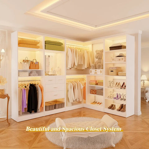 Beat The Clutter Game With This Dope Freestanding Closet System Built To Max Out Your Space Featuring Modular Wardrobe Organizers With 4 Drawers And Hanging Rods Plus A Shoe Rack With Mix And Match Towers Keep It Fresh Anywhere In Your Home.