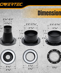 Magnetic Dust Collection Fittings Kit For Four Inch And Two And A Half Inch Quick Connect Hose dimensions and components display
