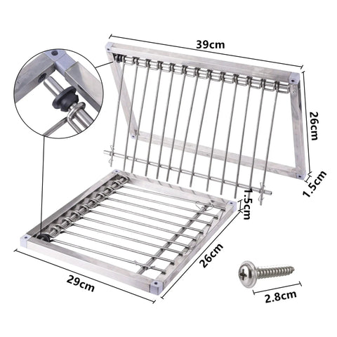 One Way Stainless Steel Pigeon Trap Door For Bird Cages And Pigeon Houses, 29 By 26 Cm Frame With Wire Bars