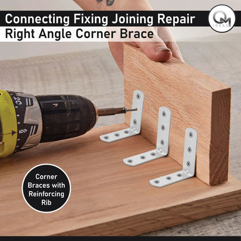 20 Pack 90 Degree Angle Brackets For Wood And Metal 1.97 Inch By 1.97 Inch By 0.63 Inch 0.06 Inch Thick Galvanized Steel L Shape