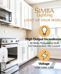 Modern kitchen with 6 Pack T8 40W Microwave Appliance Light Bulbs Incandescent E17 Medium Screw Base Dimmable 2700K Warm White