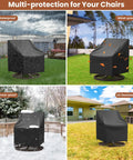 Heavy Duty Outdoor Patio Chair Covers 2 Pack For Swivel Lounge And Rocking Chairs Waterproof Black Fits 30W X 34D X 38.5H outdoor scene