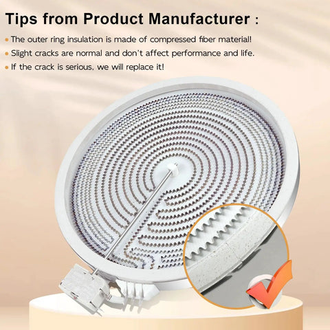 Upgraded 12 Inch Dual Radiant Surface Element Replacement For Electric Stoves, 12 Inch And 9 Inch Dual Burner, Heat Resistant