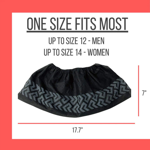 Extra Thick Disposable Shoe Covers XL 100 Pack One Size Fits Most With Non Slip Soles For Indoor Outdoor Use Black Professional Grade Booties
