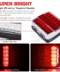 Linkitom magnetic LED trailer light kit front view with red brake/turn signals and license plate light.