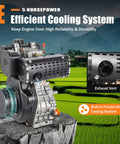 5HP Diesel Engine 247cc 4 Stroke Single Cylinder Hand Start With 3600 RPM detailed view on cooling system and exhaust vent