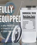 White 20 Oz Double Wall Travel Tumbler With Splash Safe Lid Straight Up Top Tier For Surgical Tech Teams Lowkey Stylish Build with stainless steel straw