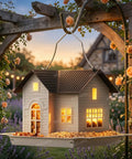 Solar Powered Hanging Metal Bird Feeder With Solar Lights Weatherproof Outdoor Lantern Dual Compartment Bird House Garden Decor For Yard Or Patio A Thoughtful Gift For Mom And Grandma